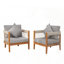 [Ensemble de 2] Fauteuil club d'extérieur en bois d'acacia-502462694-502462693