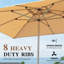 Parasol de patio rectangulaire avec manivelle (base non incluse)-910863205