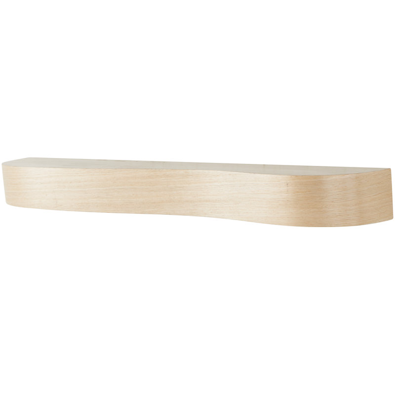 Wood Handmade Minimalistic Room Light Brown Wall Shelf