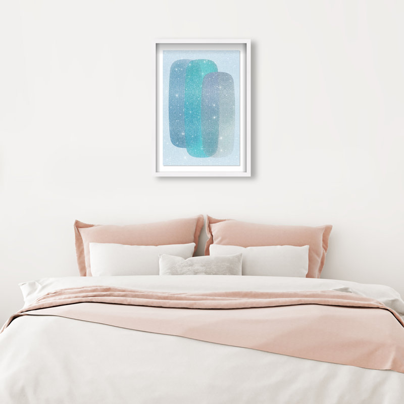 Teal Gradients Print by Oliver Gal, 16.5"H x 11.5"W, White Shadowbox