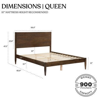 Besan Solid Wood Headboard Bed Frame
