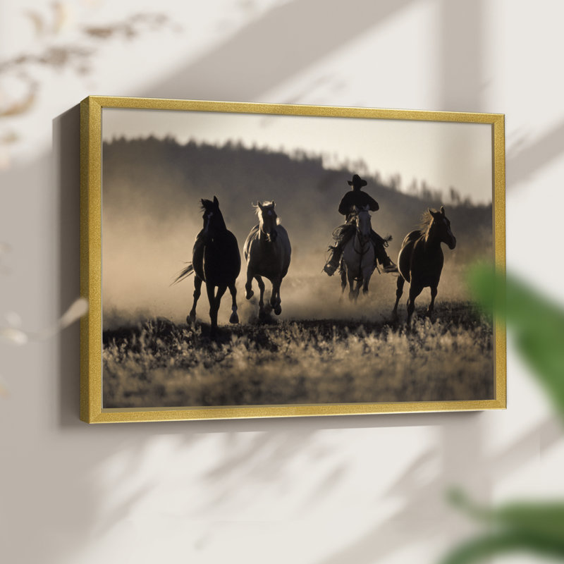 Ranchers Ride - Reproduction encadrée - Restickable, Or, H 8 po x l 10 po