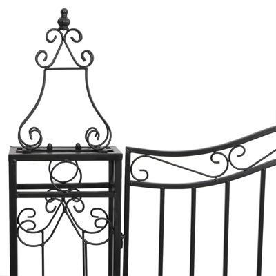 48" W x 8.1" D Iron Arbor Gate in Black