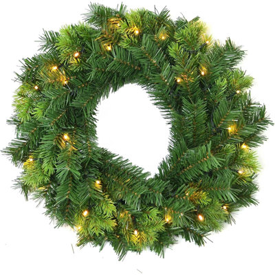 Faux Lighted PVC 21.65cm Christmas Wreath