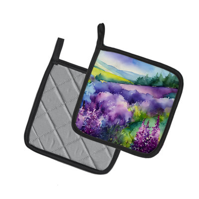 Lilas mauve du New Hampshire avec aquarelle paire de poignées