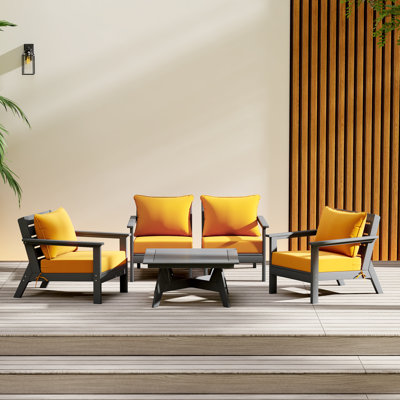 Ensemble de conversation à assise profonde 5 pièces