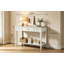 Table console avec tiroirs et tablette ouverte