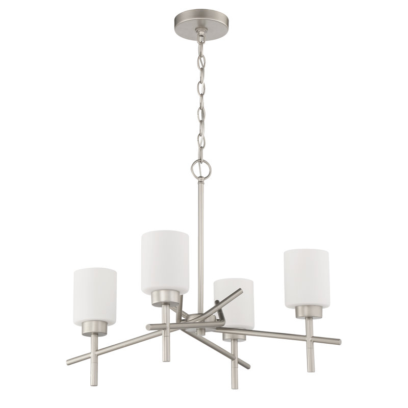 Lustre classique unique à 4 lumières Nedelia, Nickel