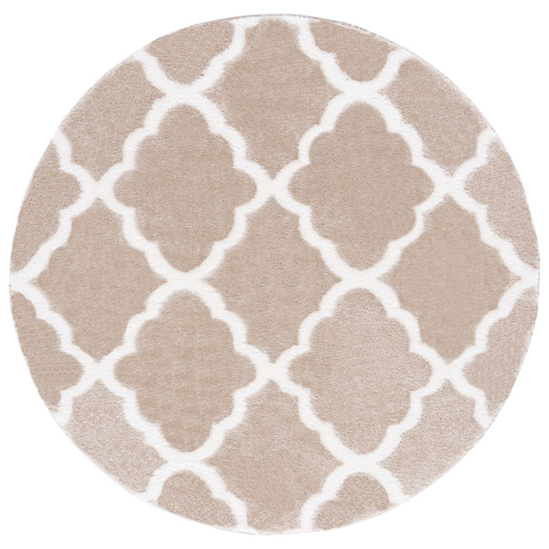 Daneshia Tahoe Shag Performance Geometric Rug, Round 6'7"