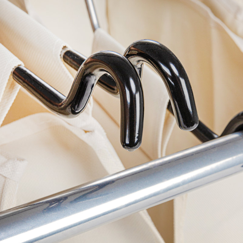 Chrome Quad Laundry Sorter with Removable Canvas Bags