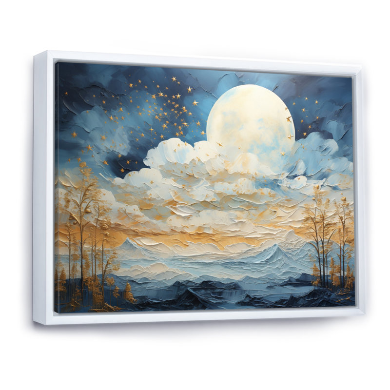 " Clouds Celestial Wisp Patchwork ", 34" H x 44" W x 1.5" D, White Floater Framed