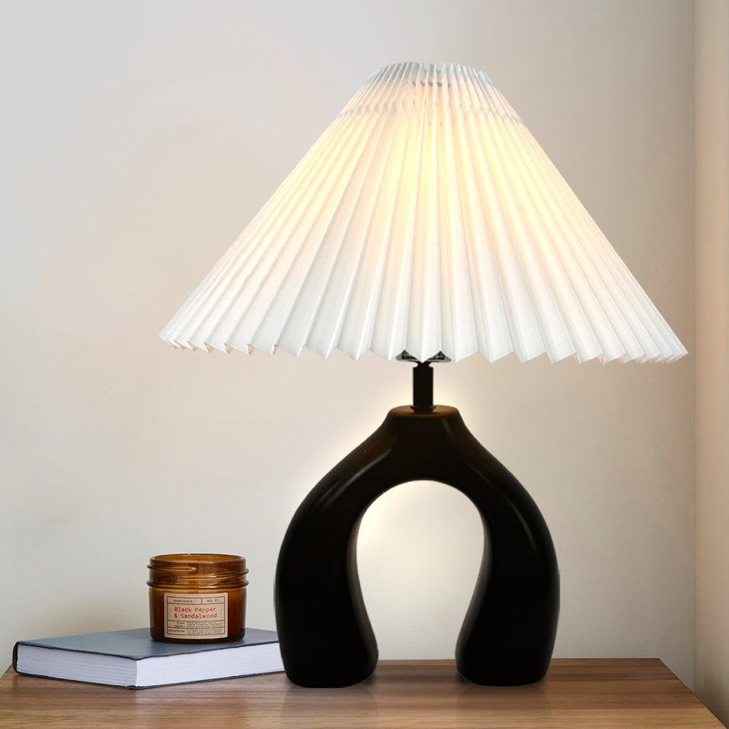 17.2"Ceramic Table Lamp,3 Way Dimmable with USB Port-4W LED Bulb,Touch Control