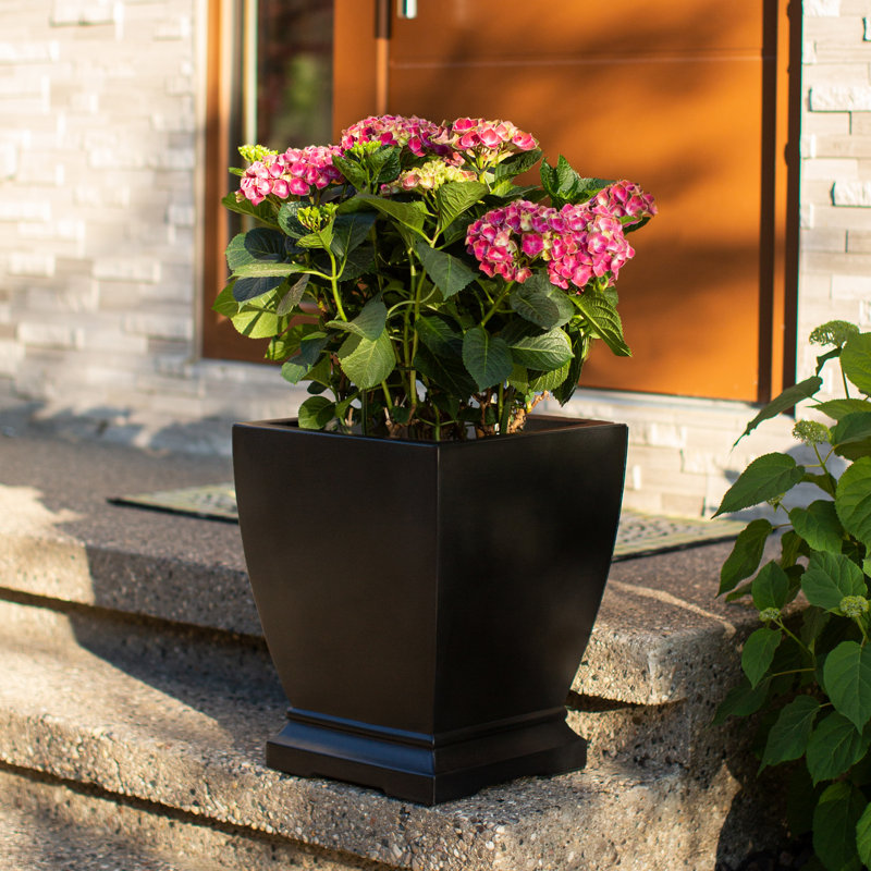 Pot à fleurs Myung, Noir, H 18 po x l 14,5 po x P 14,5 po, 1