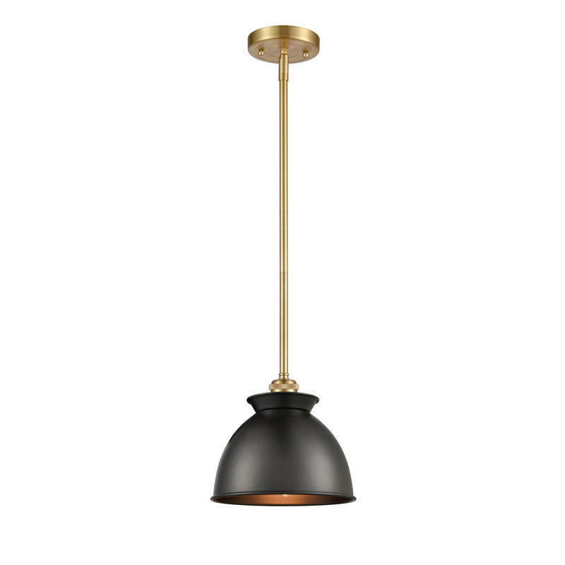 Luminaire suspendu en forme de dôme à 1 lumière Arev, Noir mat, Or satiné, DEL
