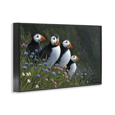 «Puffins & Wild Flowers», estampe numérique, conception de Jeremy Paul