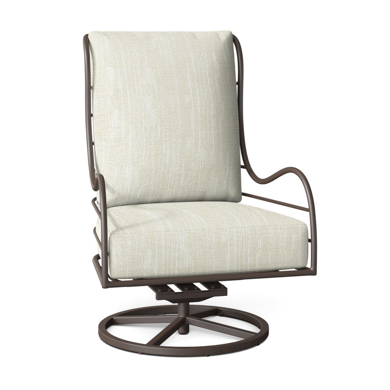 Outdoor Carmel Rocking Metal Chair with Cushions, No Welt, Linen Forest