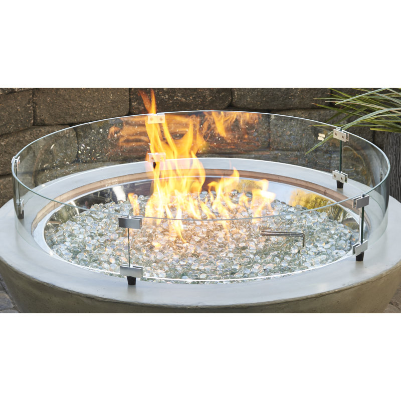 Round Glass Fire Pit Accessory, 30"