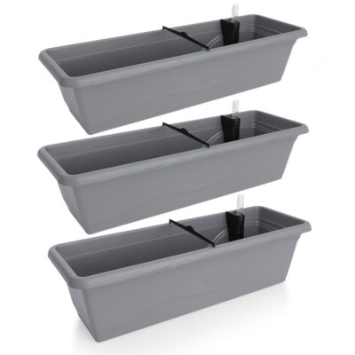 Aashma Self-watering Planters, Troughs, Flower Pots for Balcony Rails