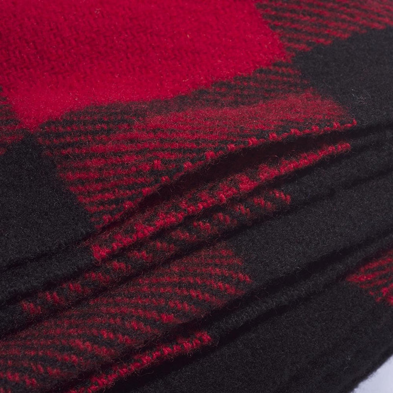 Jeté en laine Buffalo Check, Rouge / noir