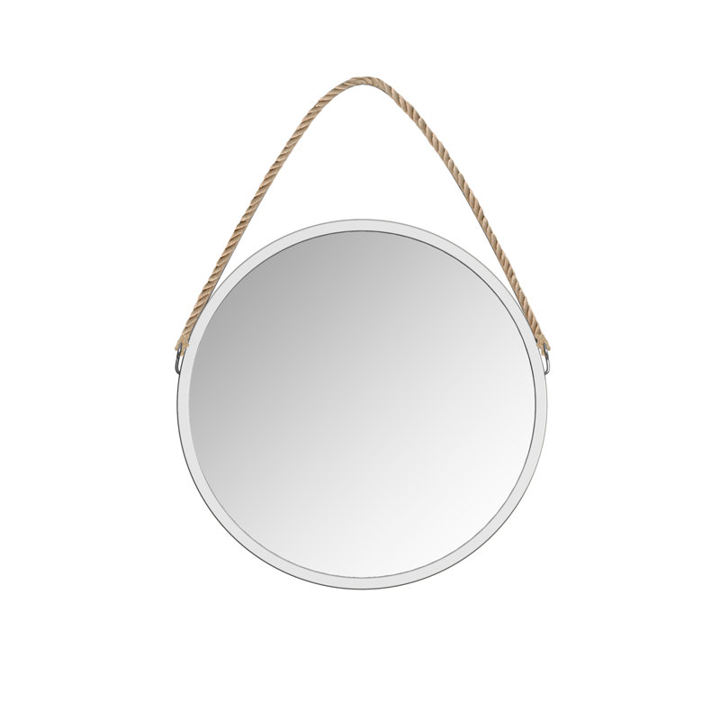 Miroir mural rond Beker, Argent