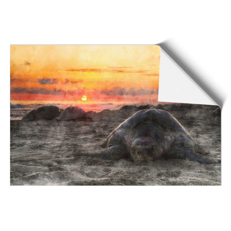 Turtle Beach Painting - Frameless Print, 42cm H x 59cm W x 0.1cm D