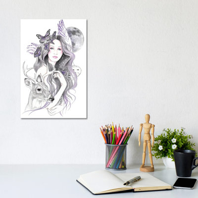 Soul Moon by Andrea Hrnjak - Wrapped Canvas Print
