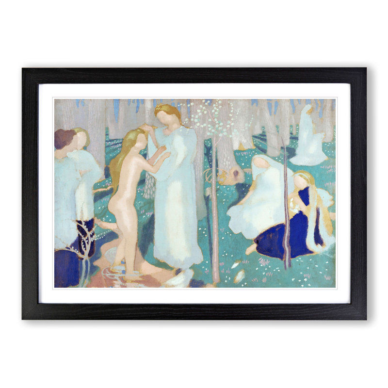 Springtime by Maurice Denis - Picture Frame Painting, Black, 48cm H x 65cm W x 2cm D