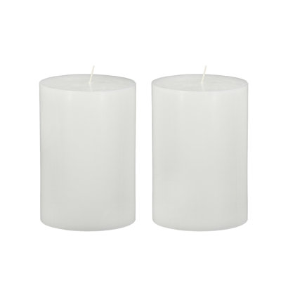 4X6" 2PK Unscented Soy Wax Candle, White