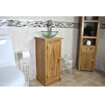 Coursey 801mm Single Bathroom Vanity with Vessel Glass Basin