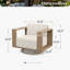 Chaise pivotante en osier avec accoudoirs