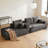 Boneless Corduroy L-Shape Modular Sectional Couch with Chaise - Soft Upholstered, Roomy Deep Seat, No Assembly Required, Timeless Stylish Furniture for Living Room Bedroom Apartment Home Office-218115380-218115379