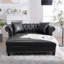 Canapé méridienne surdimensionné Velure de 63 po en cuir PU capitonné avec 2 coussins de salon-134171538
