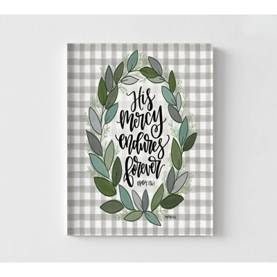 «His Mercy Endures», impression du psaume 136: 1, idée de cadeau de voisin chrétien de la grâce des dieux, idée de verset de citation de la bible chrétienne, affiche de signe de Dieu