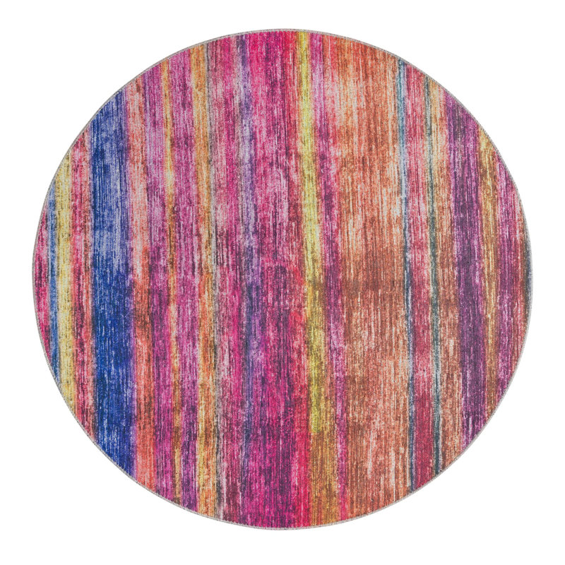 Kampton Chevron Indoor Rug, Round 5'