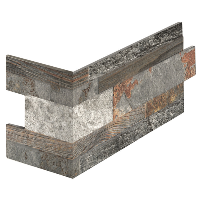 Corner for Melange Dark Blend Matte 6 1/4x15 3/4 Interlocking Porcelain Ledger Panel