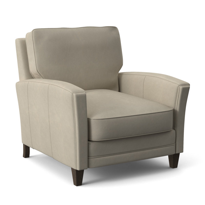 Zion Armchair, Cobblestone, Outsider Raven Genuine Leather