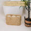 Panier de rangement en papier hygiénique Water Hyacinth - Organisateur de salle de bain mince, peut contenir jusqu'à 9 méga rouleaux