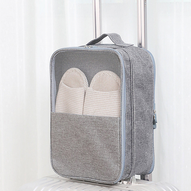 Travel Shoes Bag Water Proof Storage Shoes Pouch Holds 4 Pairs Of Shoes For Travel And Daily Use, Black,Gray