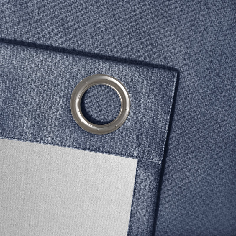 Holloman Solid Color Max Blackout Thermal Grommet Curtain Panel, 52" W x 84" L, Navy