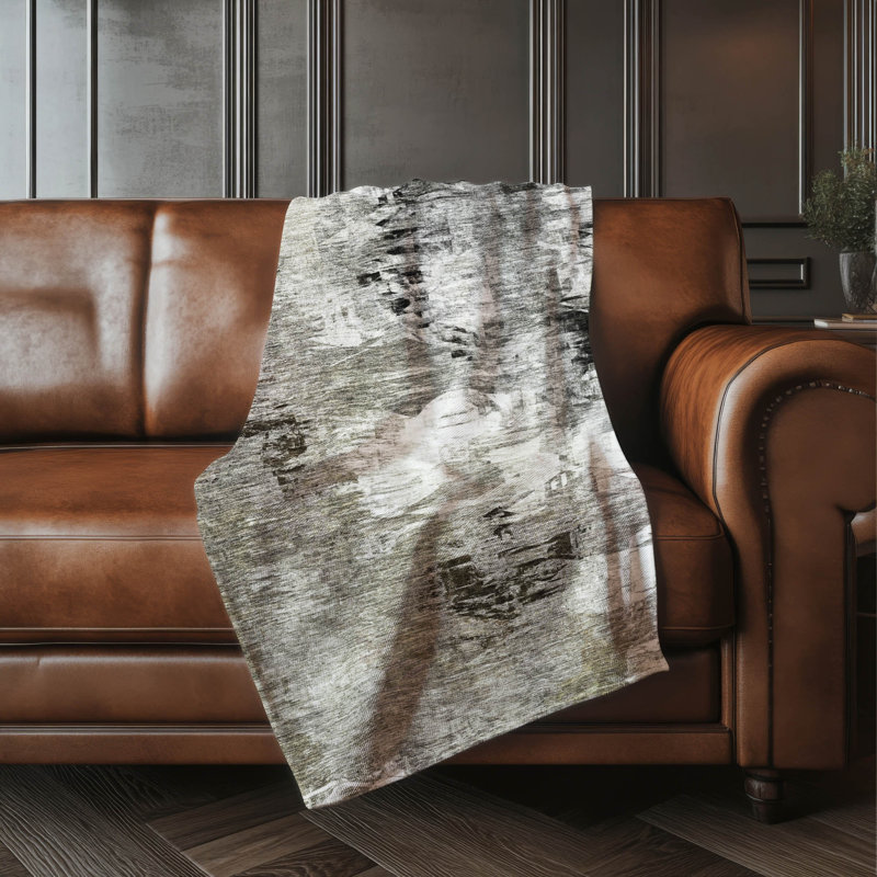 Jeté abstrait Sherpa ASB597, Taupe