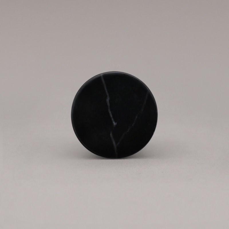 Marble Cone Knob, Black Marble