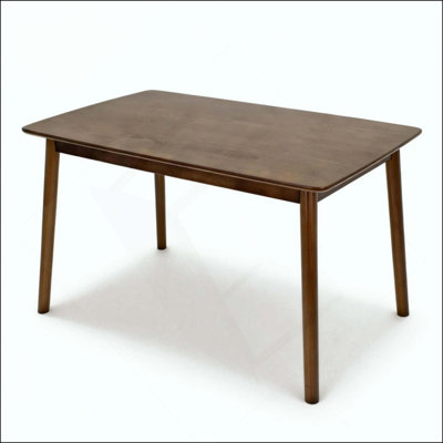 Solid Wood Dining Table,Rectangular Dining Table, Mid Century Modern Kitchen Table With Rounded Corners, Easy To Assemble, Small Dining Table For Dining Room, Kitchen, Living Room