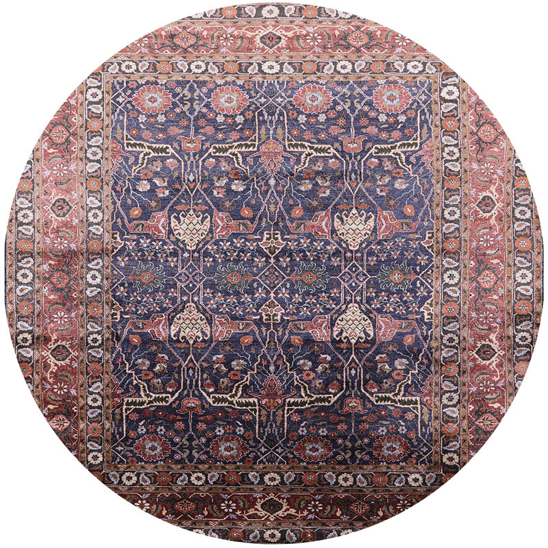 Tapis 100% Mid-Century moderne lavable à la machine 2093, Rond 3 pi