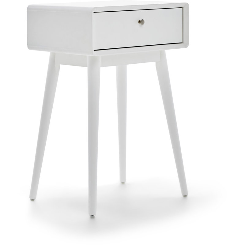 Rory Versatile One Drawer Side Table, Night Stand or End Table, French White