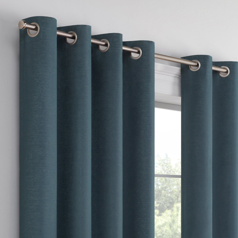 Blackout Curtain Single Panel, 50" W x 63" L, Blue