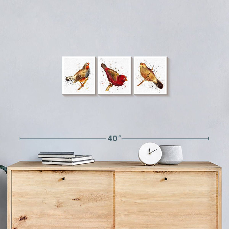 «Tiny Birds», reproduction sur toile, H 8 po x l 26 po x P 1 po