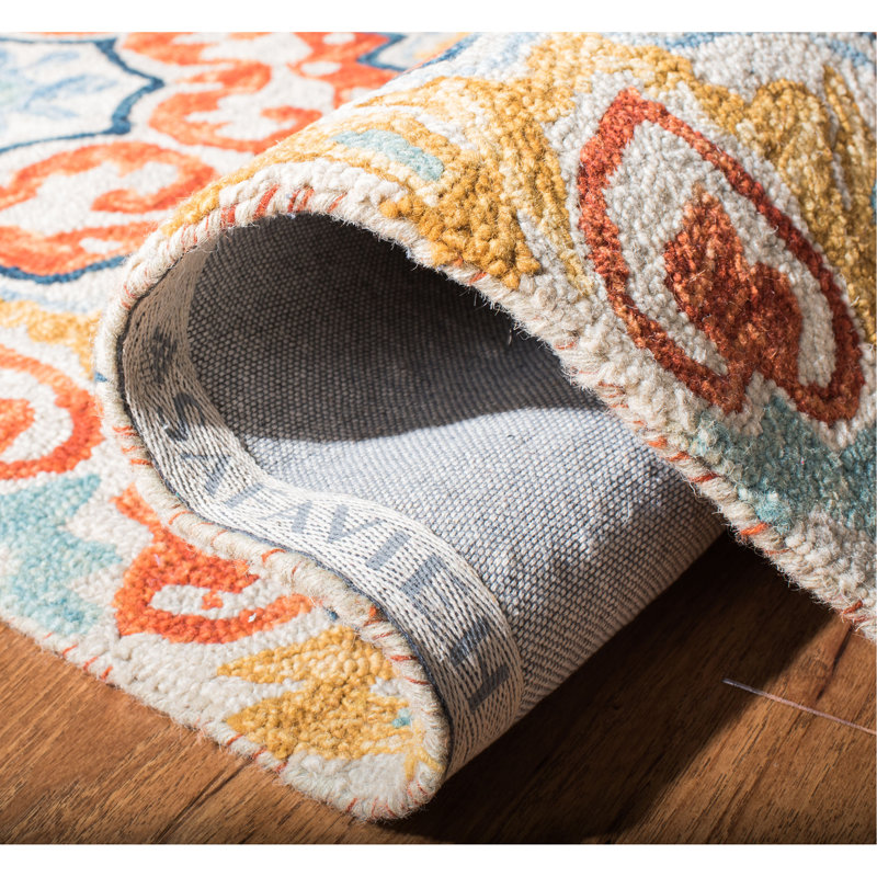 Vahakn Hand Tufted Wool Floral Rug, Runner 2'3" x 9'