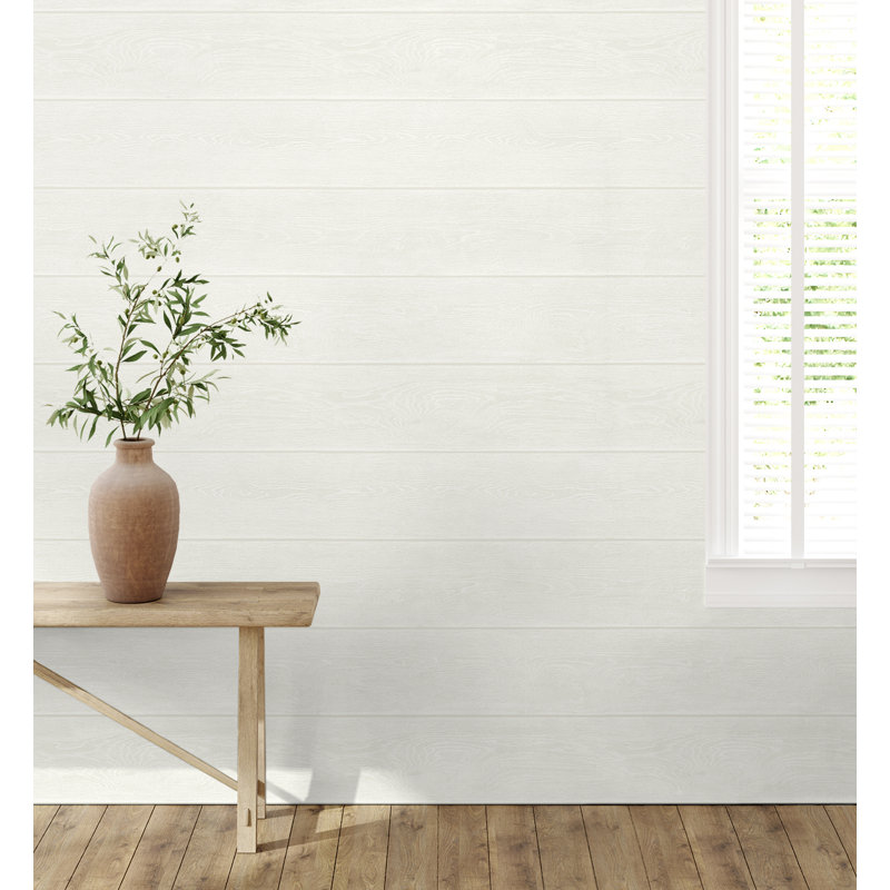Rouleau de papier peint autocollant L 18 pi x l 20,5 po Stacks, Blanc