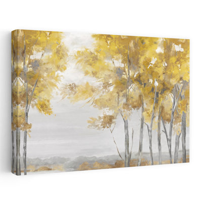 Selfless Yellow Abstract Serene Tranquil Autumn Forest Art