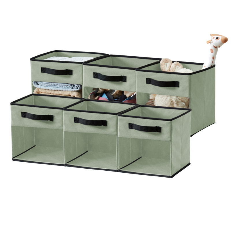 Fabric Cube Set, Green, 13" x 13" x 13"